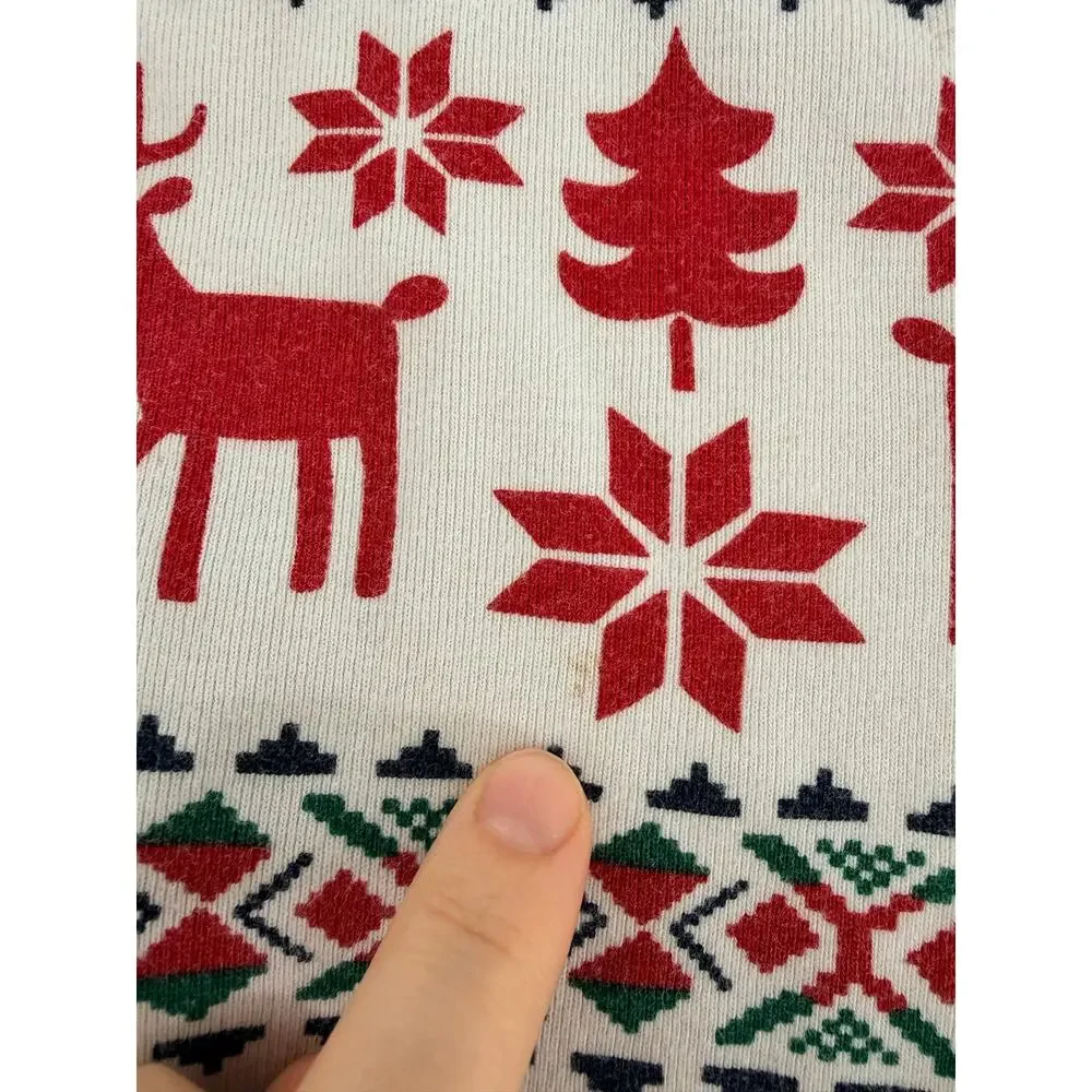 Hanna Andersson Dear Deer Organic Pajamas 120 6/7 Christmas long Johns